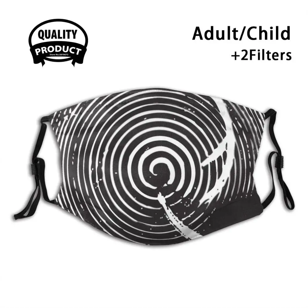 

Маска для лица для мужчин, женщин, мужчин, детей, мальчиков, подростков, черно-белая спираль, фильтр от пыли, Bw/Dj