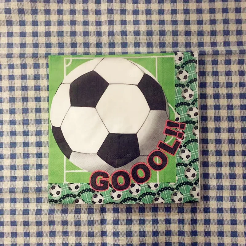 20 шт./лот футбольные салфетки детские праздничные принадлежности для