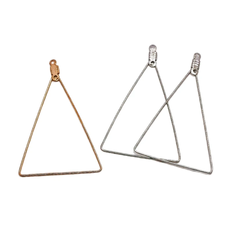 KC Gold White K Plated Eardrop Pendant Charms Triangle Jewelry Component Diy Handmade Material for Earring Accessories 10pcs - купить по