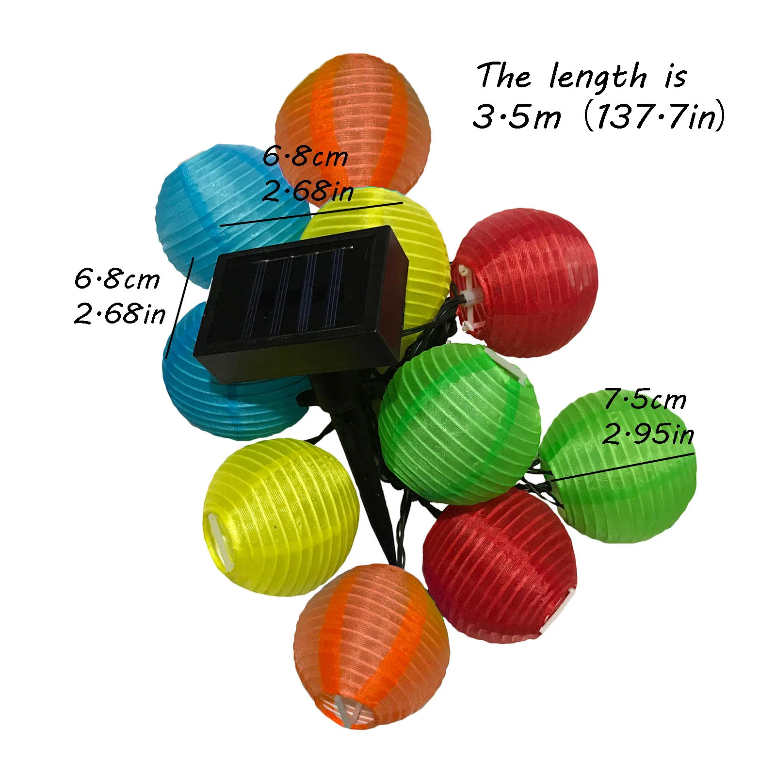 

3.5m Solar Lantern LED Fairy Lights Garland 10 LED String Light Outdoor Garden Wedding Holiday Party lawn Decor Lights
