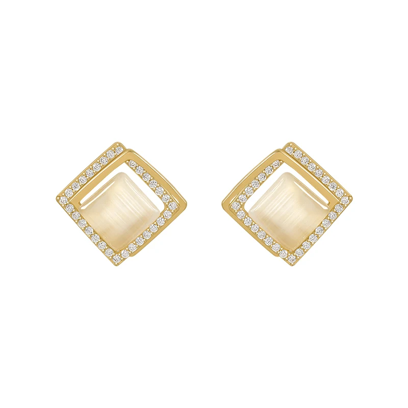 

Fashion Korean Luxury Cat Eye Square Earrings for Women 2021 New Christmas Party Accessories Girl Unusual Earrings Wholesale