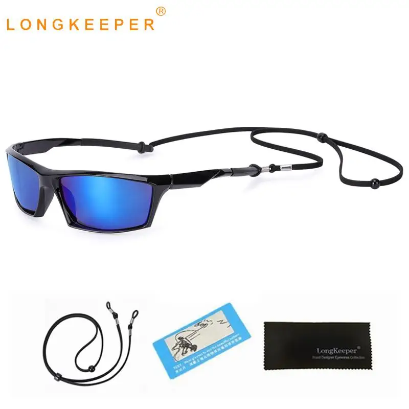 Солнцезащитные очки Мужские поляризационные зеркальные прямоугольной формы для