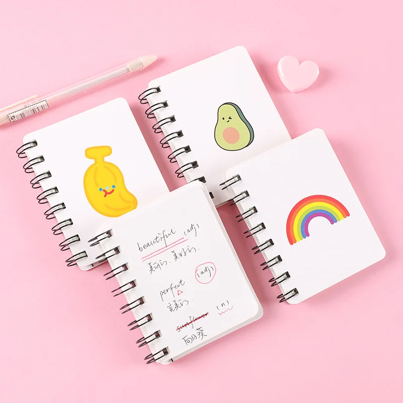 Милый портативный мини блокнот с катушкой A7 ежедневный ежедневник записная