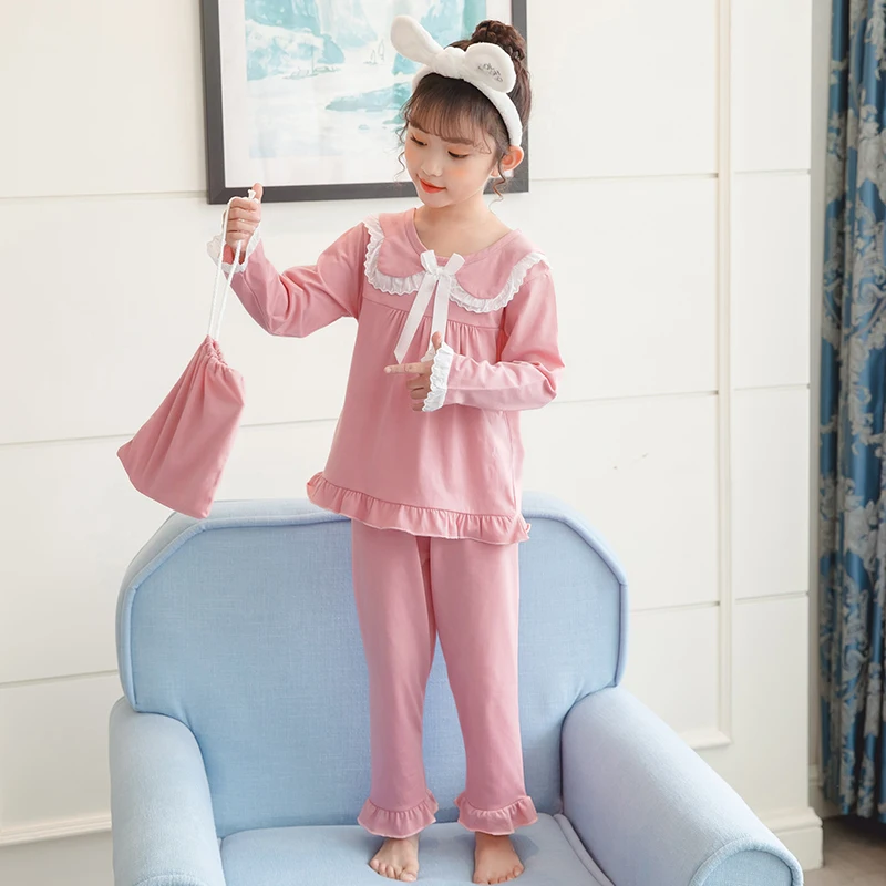 

3 Pcs Cotton Girls Pajamas Sets Autumn Winter Long Sleeve Children's Sleepwear Set Pajamas Girls Pyjamas Sets for Kids Nightwear