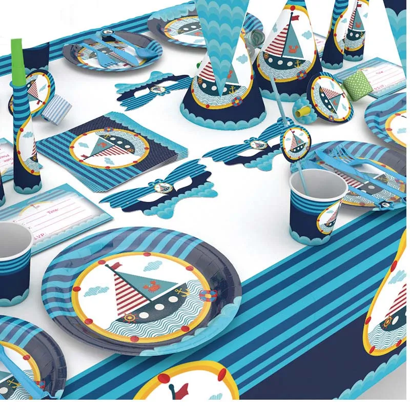 Одноразовая посуда на тему океана корабль аксессуары для свадебной вечеринки