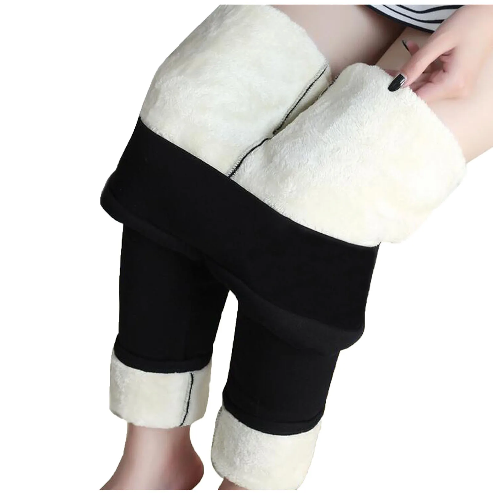 

2021 Leggings Women Print Warm Winter Tight Thick Velvet Wool Cashmere Pants Trousers Leggings Ropa De Mujer Spodnie #614
