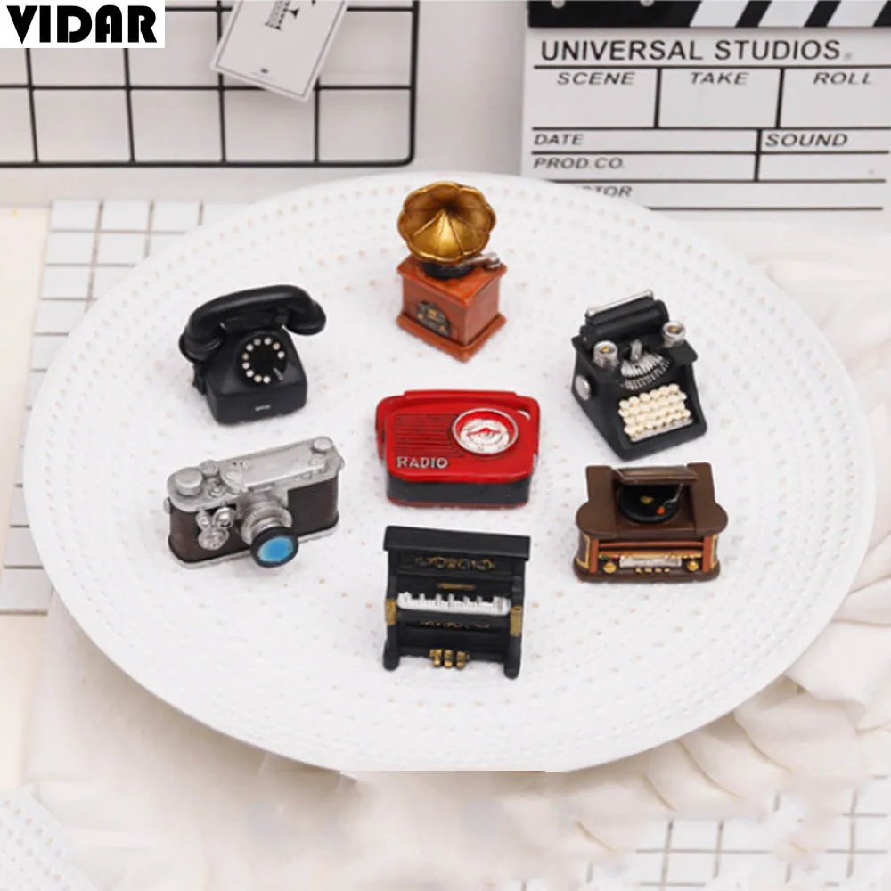 Миниатюрные фигурки VIDAR из смолы мини-Садовая статуя граммофон винтажный