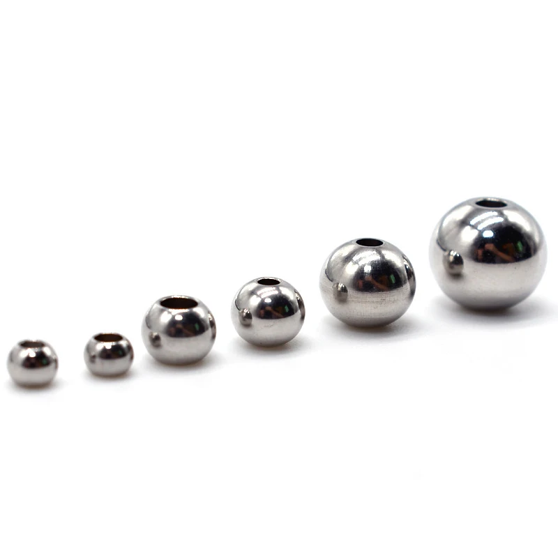 40pcs Stainless Steel Spacer Beads Ball 3 4 5 6 8 10 12 MM Round Loose Beads Bracelet Necklace Jewelry Making DIY Accessories