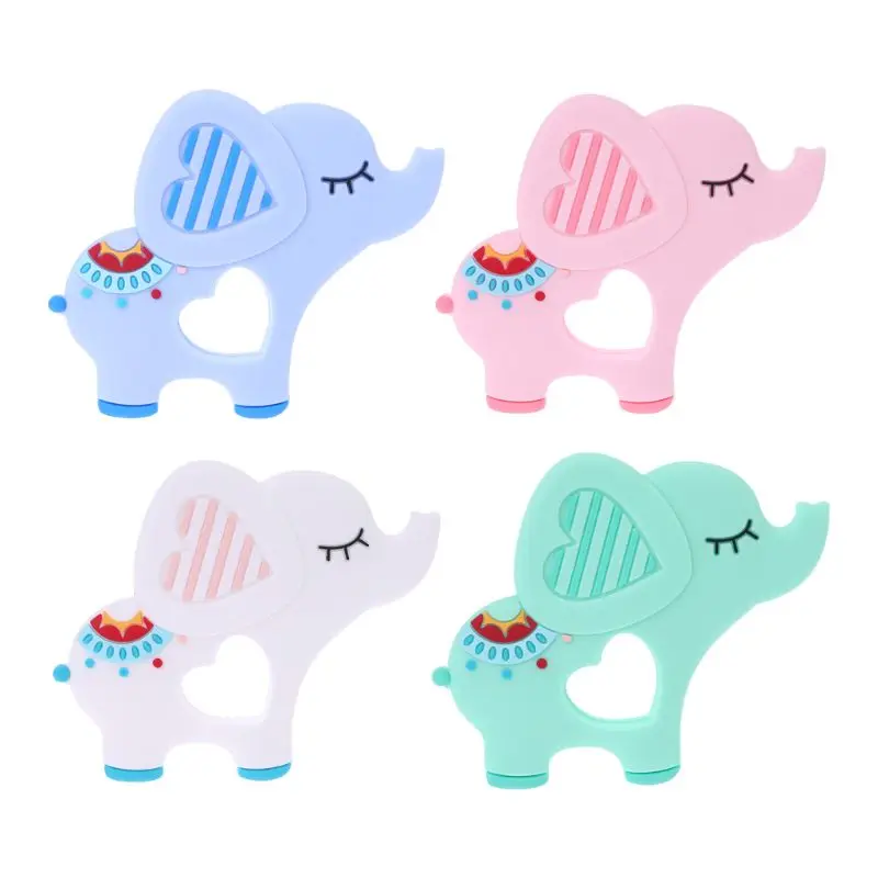 

Baby Molar Stick Child Silicone Teether Elephant Modeling Teething Toy Newborn Soother
