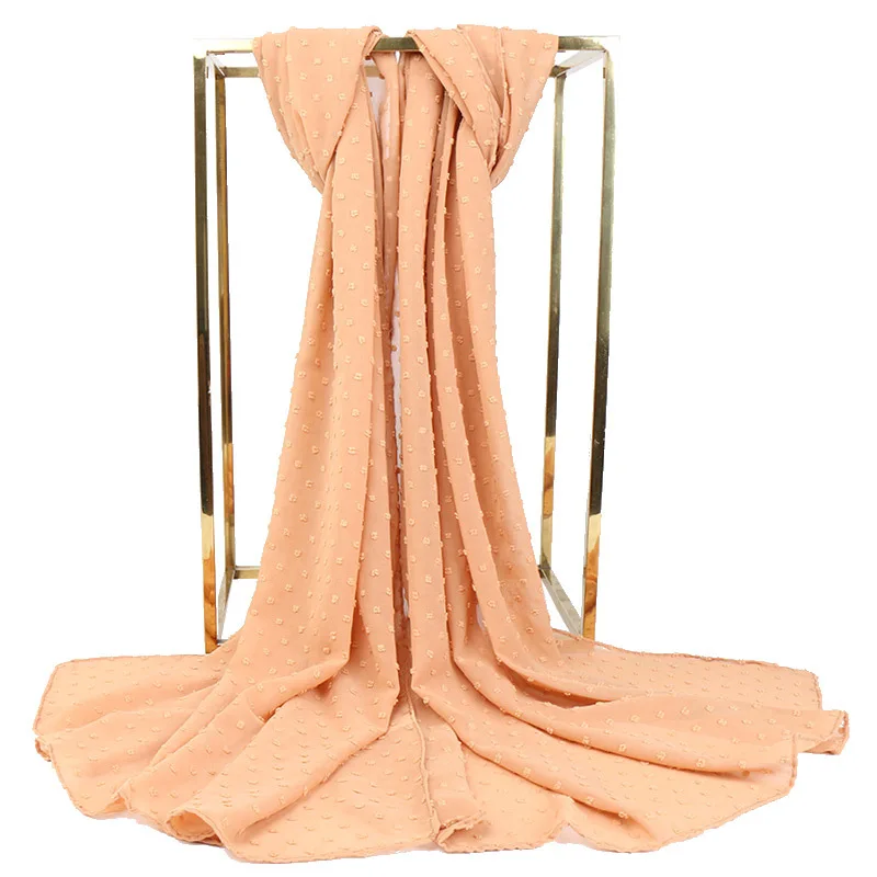 Хлопковый пузырьковый хиджаб женский длинный платок мусульманский головной