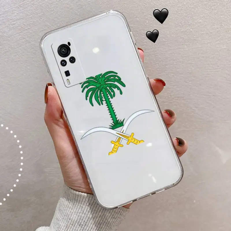 

Saudi Arabia flag design logo pattern Phone Case Transparent for vivo v y iqoo 3 15 17 19 5 70 51 52 30 20 s se