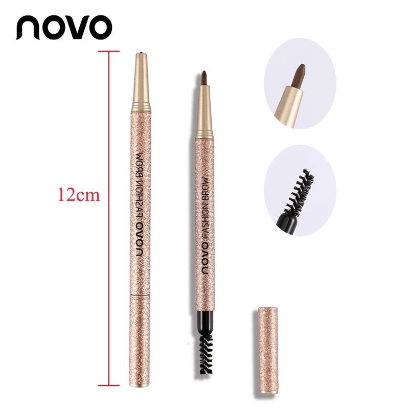 

1 Set=3pcs NOVO 4 Colors New Eyebrow Pencil Makeup Set With 3pcs pencil+3pcs Eye Brows Template Waterproof Long Lasting Make Up