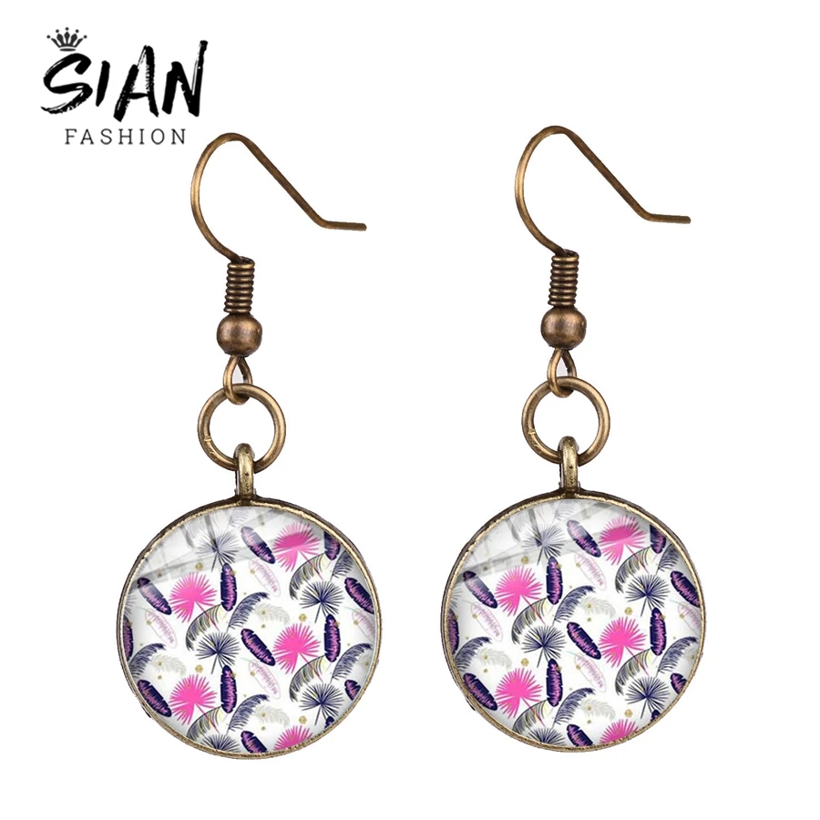 Азиатских джунглей Противоударная заданяя цветка ландыша серьги пальмовых