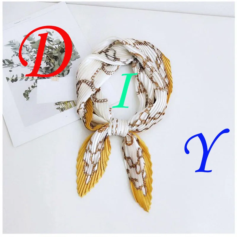 

High-end brand DD rayon classic letter scarf square hand bag accessory small bow scarf WJ20074