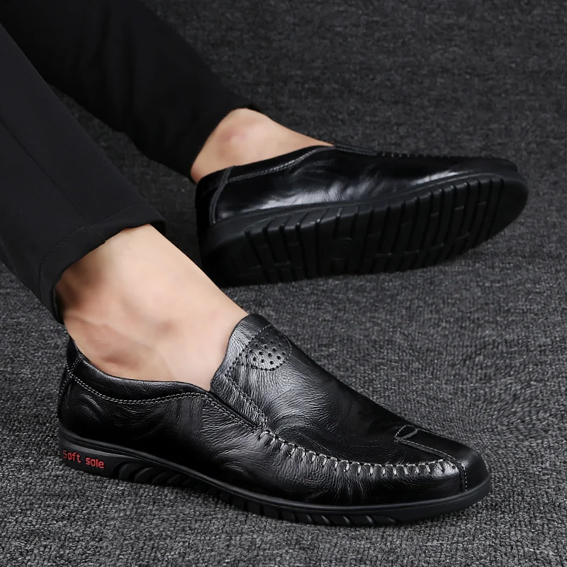 Мужские лоферы из натуральной кожи Мужская обувь на шнуровке Модная для вождения