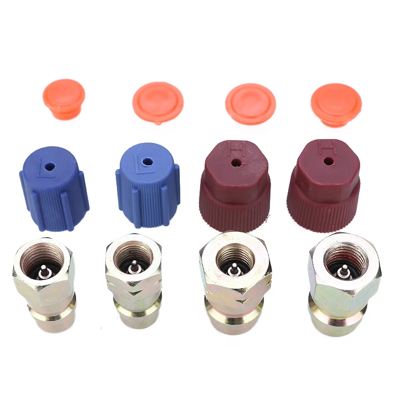 Адаптер для модернизации A/C R12 в R134a 4 шт. штуцер 7/16 3/8 SAE комплект клапанов набор