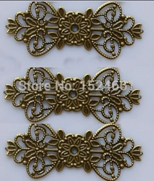 С бронзовой филигранью под старину Цветочные оболочки разъемы 74x31 мм * шапочки