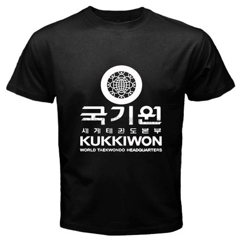 Харадзюку Новый KUKKIWON тхэквондо штаба Корея боевое искусство Мужская черная