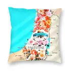 Чехол для подушки с изображением цветов, карты Палестины, Двусторонняя Подушка с рисунком, чехол для автомобиля, Модный чехол для подушки, домашний декор