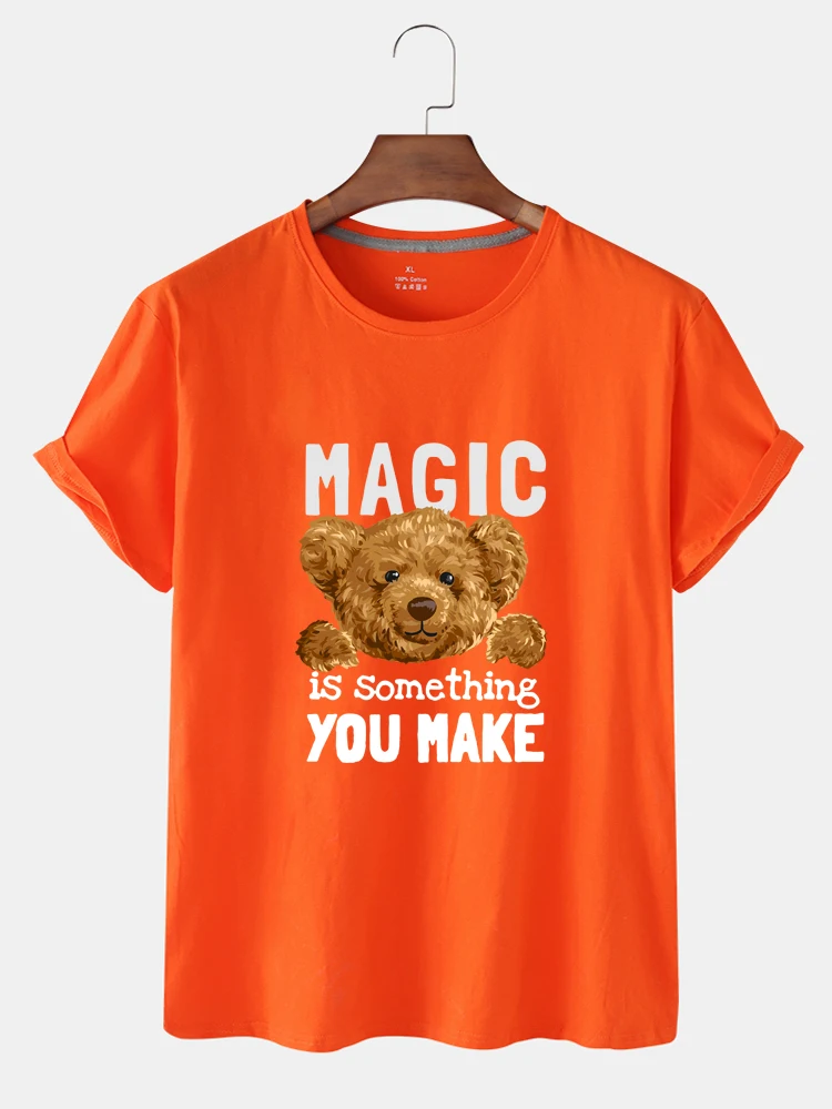 

Spring/Summer Women's Top Kawaii Bear Print Women's Short Sleeve Solid Color T-Shirt Women's Shirt Harajuku Women's T-Shirt