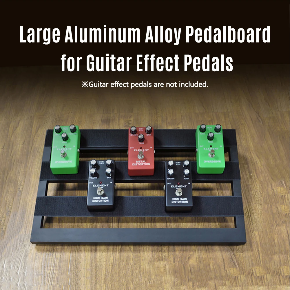 Черный Алюминий Pedalboard Diy гитары бас педали доска с лента липучка Magic Tape кабель