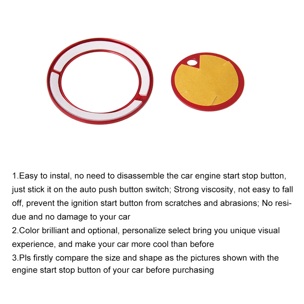 

Aluminum Alloy Engine Start Stop Ring Covers fit for Ford Car Auto Accs