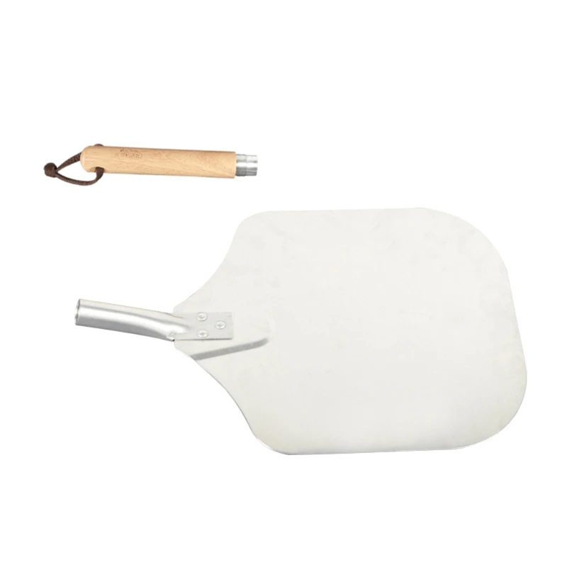 

Aluminum Metal Pizza Peel With Detachable Wooden Handle Pizza Shovel Spatula Square Pizza Lift Shovel Cake Turner