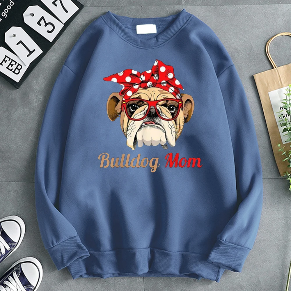 

Bulldog Mom Print Hoodie Sweatshirts Men Casual Loose Pocket Man Sweatshirt Hooded Fashion Anime Harajuku Men Vintage Clothing
