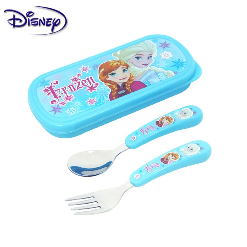 Дисней Классическая принцесса дети вилка ложка набор 2 шт. Творческий мультфильм