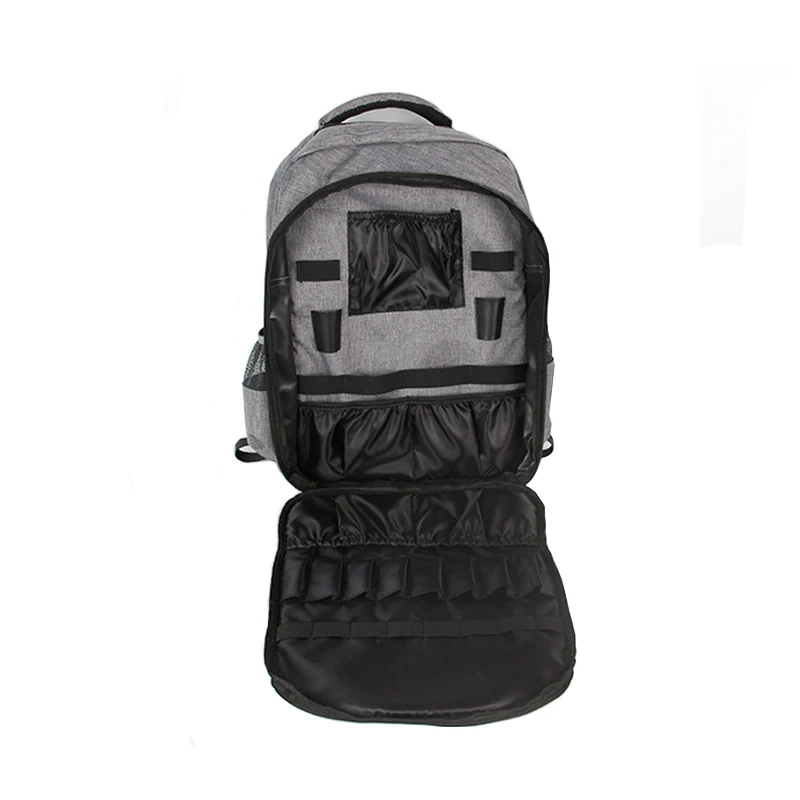 

Серый чехол для парикмахера, вместительный дорожный рюкзак на плечо для инструментов для парикмахерской, аксессуаров для укладки