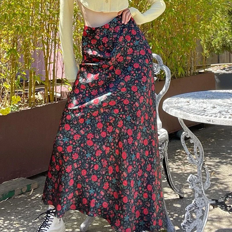 

Юбка женская, с цветочным принтом, эластичным поясом и щиколоткой, лето 2021