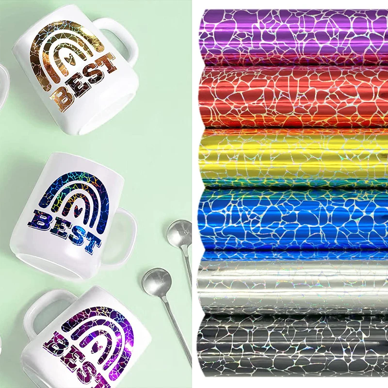 Голографический Радужный камень растрескивающийся виниловый стикер с рисунком