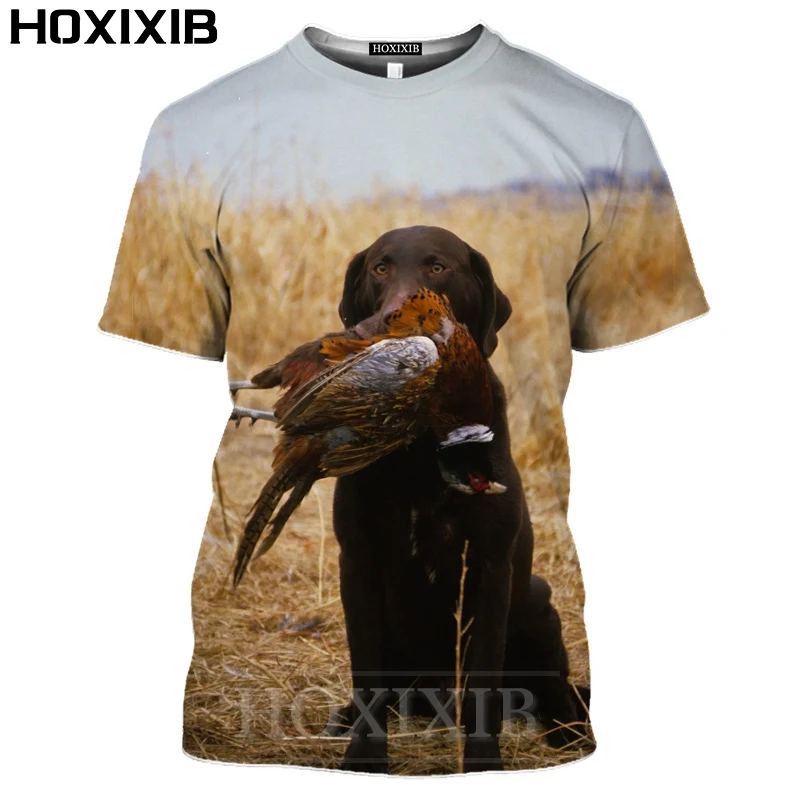 HOXIXIB 3D футболка для охоты на поле Мужская с коротким рукавом и изображением
