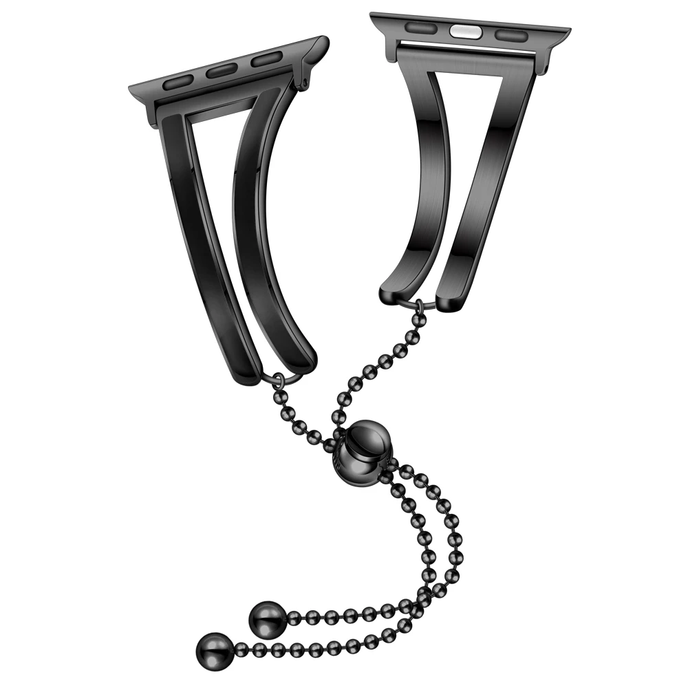 black-black Женский ремешок для Apple watch band 38 мм 42 мм iWatch 4 band 44 мм 40 мм браслет из нержавеющей стали Apple watch 4 3 2 1 38/40 ремешок для часов - Цвет ремешка: black-black