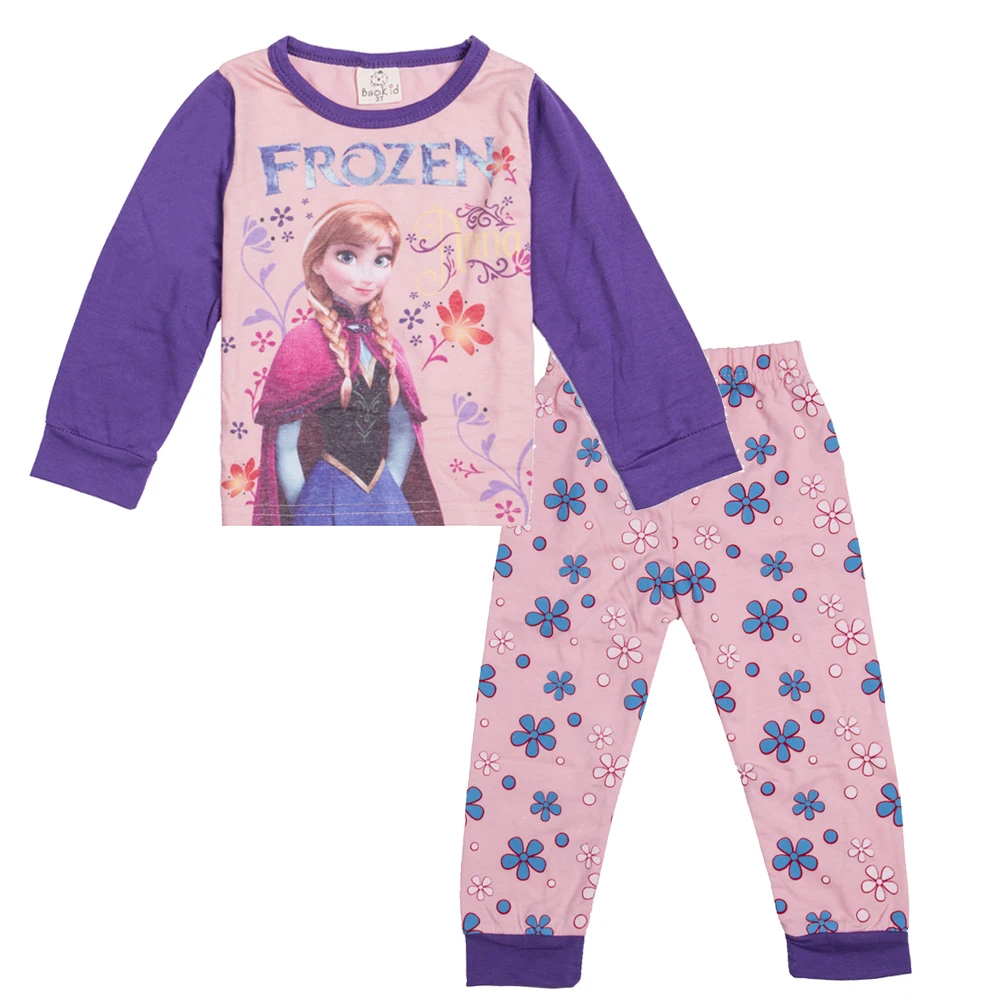 

Little Girls 2PCS Pajama Set, Cartoon Cute Patterns Long Sleeve Round Neck Loose Top, Long Elastic Band Pants Sleepwear Set