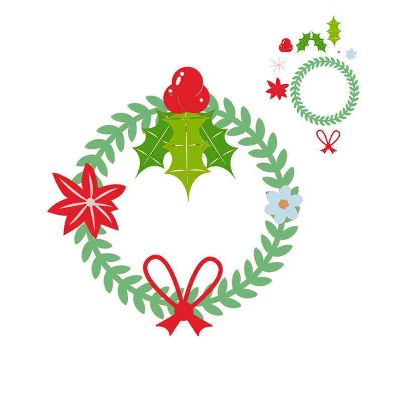 YaMinSanNiO цветочный венок для резки металла Рождество рукоделия скрапбукинга