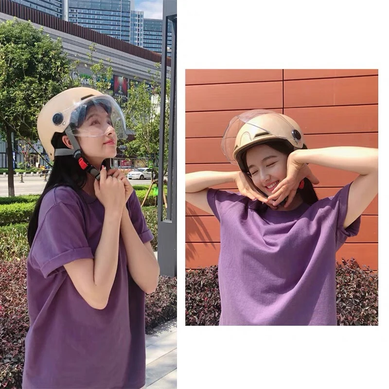 

Футболка женская с коротким рукавом, хлопок в стиле Харадзюку, Свободные повседневные летние топы для молодых девушек, шикарные фиолетовые ...