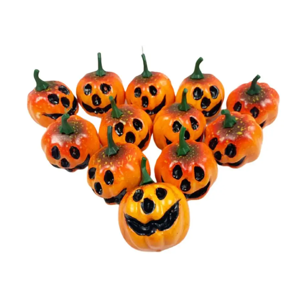 

Искусственные улыбающиеся тыквы 12 шт., украшение на Хэллоуин, День благодарения, осень, урожай, тыквы, реквизит для украшения, создание искус...