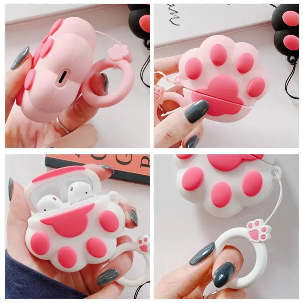 

Bluetooth Headset Silicone Case Soft Shock-proof Protective Cover Shell Cute Cat Claw Pattern Protection Sleeve For AirPods Pro