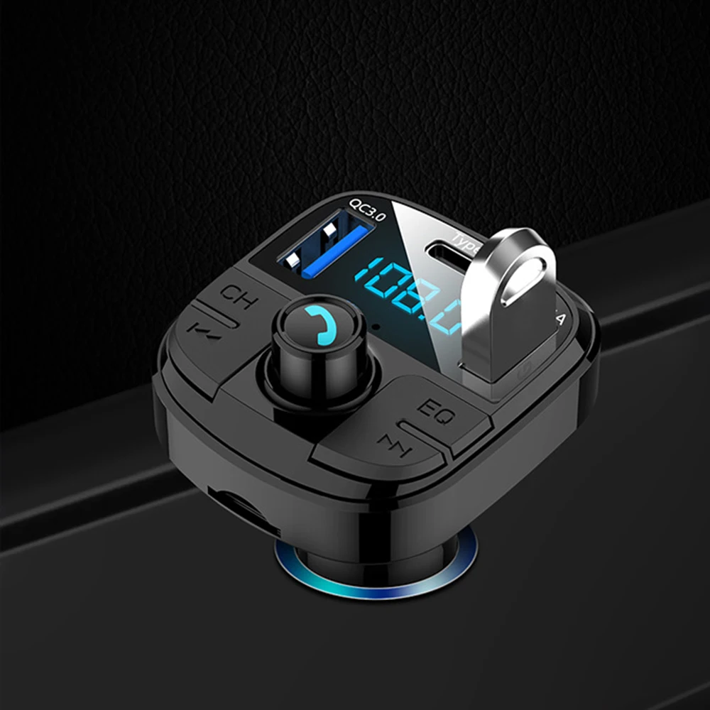 Car Bluetooth 5.0 FM Transmitter Bass MP3 Player Radio Adapter Charger USB Power Adapte | Автомобили и мотоциклы