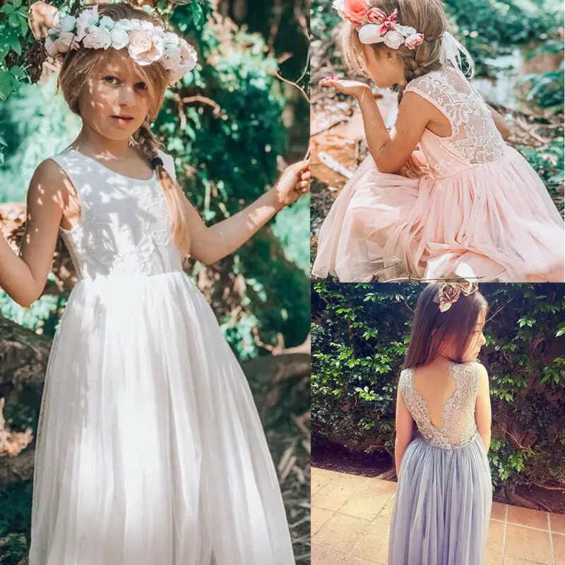 Детское кружевное платье из тюля с цветочным принтом | Детская одежда и обувь