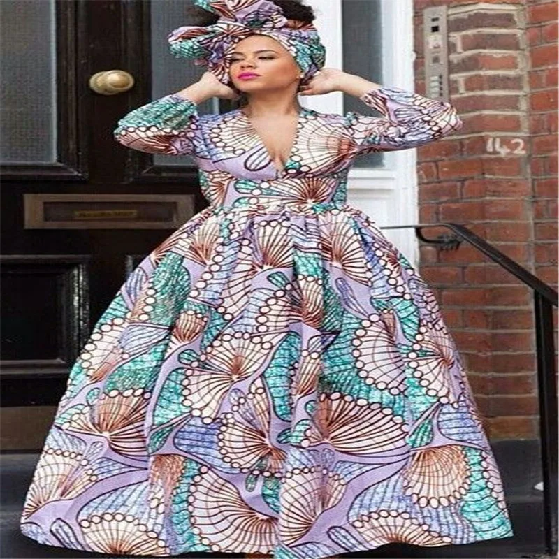 

Hot Sale Women's Summer Bohemian Floral V-Neck Loose Empire Fashion Casual Dress Sundress dresses women lady elegant