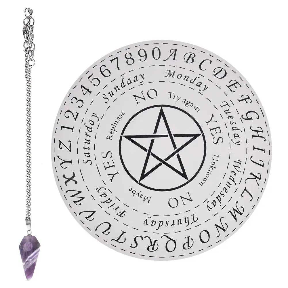 

Wooden Divination Board Black And White Seven-star Array Energy Chakra Wobble Plate Wooden Carving Board Altar Decorations W