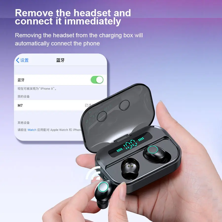 CBAOOO TWS 5,0, Bluetooth наушники, гарнитура, мощный светодиодный дисплей, беспроводные наушники, IPX7, водонепроницаемые спортивные наушники, стерео, бас, наушник
