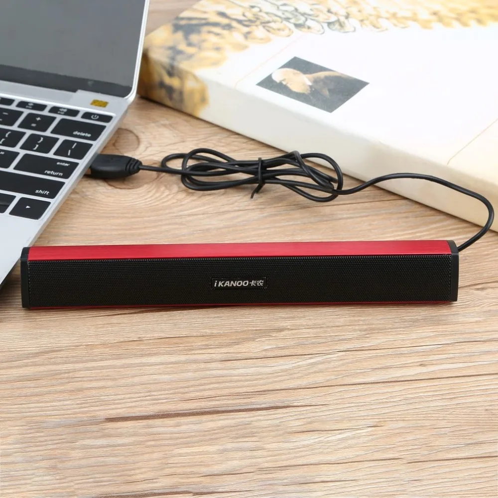 IKANOO 3,5 мм USB мощность ноутбук компьютер ПК ноутбук аудио динамик аудио усилитель звука Саундбар разъем для наушников с держателем