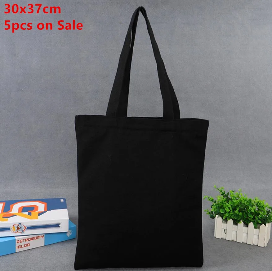

ANGIETPYE 5pcs 30x37cm on Sale Canvas Shopping Bags New Simple Women Bags Blank DIY Original Canvas Handbags For Women Tote Bag