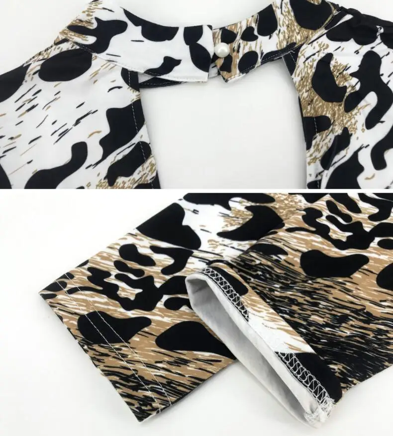 

Leopard Print Low Cut Hollowed Halter Sexy Dress Deep V Long Sleeve Backless Slim Mini Wrap Hips Bodycon Dress Elegant Vestidos