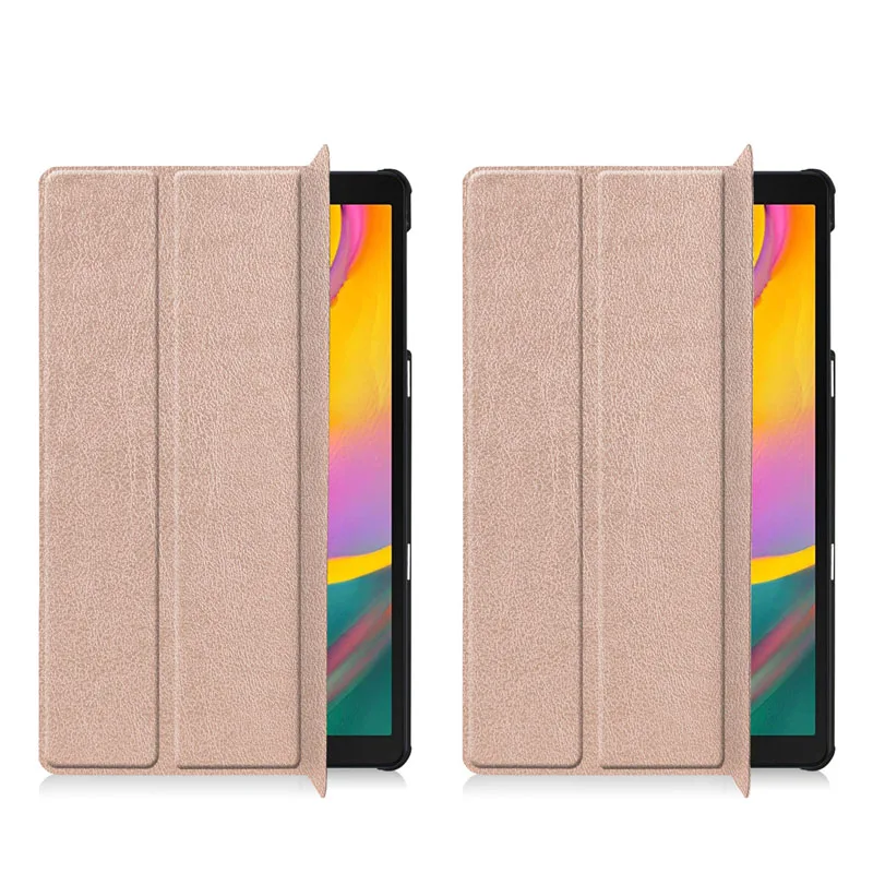Флип-Стенд кожаный магнитный чехол Funda Capa чехол для Samsung Galaxy Tab A 10,1 T510 T515 SM-T510 SM-T515 Coque+ пленка+ ручка - Цвет: Rose Gold Case