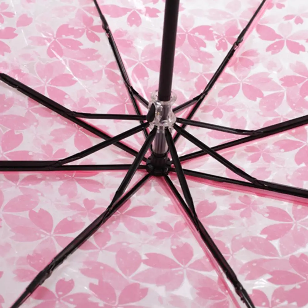 

High Quality Umbrella Rain Women Three-folding Transparent Umbrella Windproof Pure Color Umbrella Female Waterproof parasol