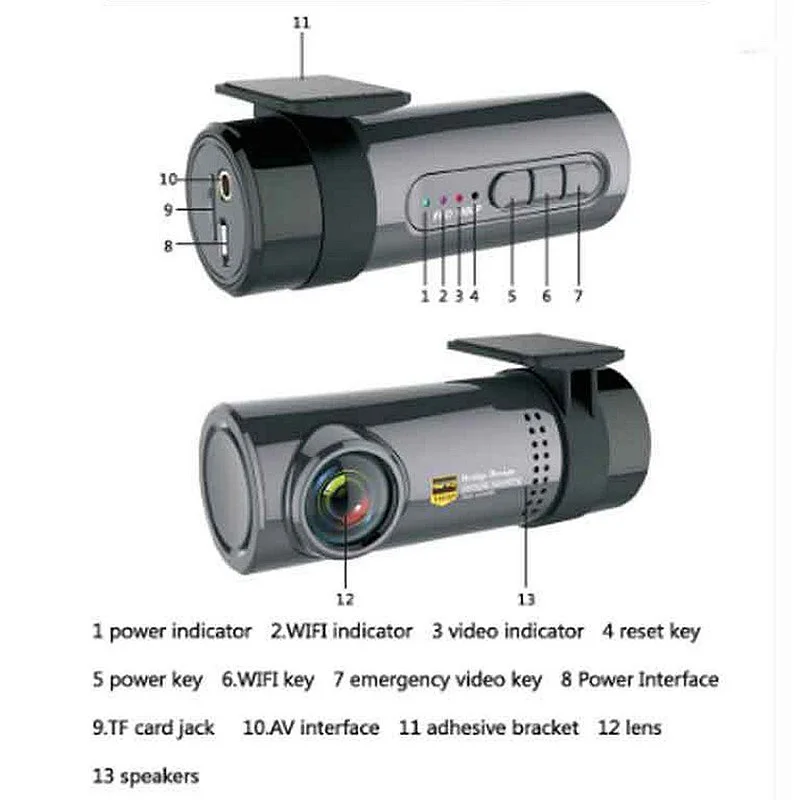 Автомобильный видеорегистратор Wifi скрытый 1080P Full Hd ночная версия g-сенсор